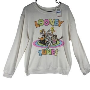 Looney‎ Tunes Sweatshirt Women's Size XL Cream Love Tribe Graphic